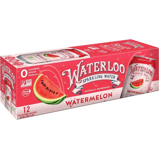 Order Waterloo Watermelon Sparkling Water  (12PK 12 OZ) sku:137692 137692 food online from Bevmo! store, Chico on bringmethat.com