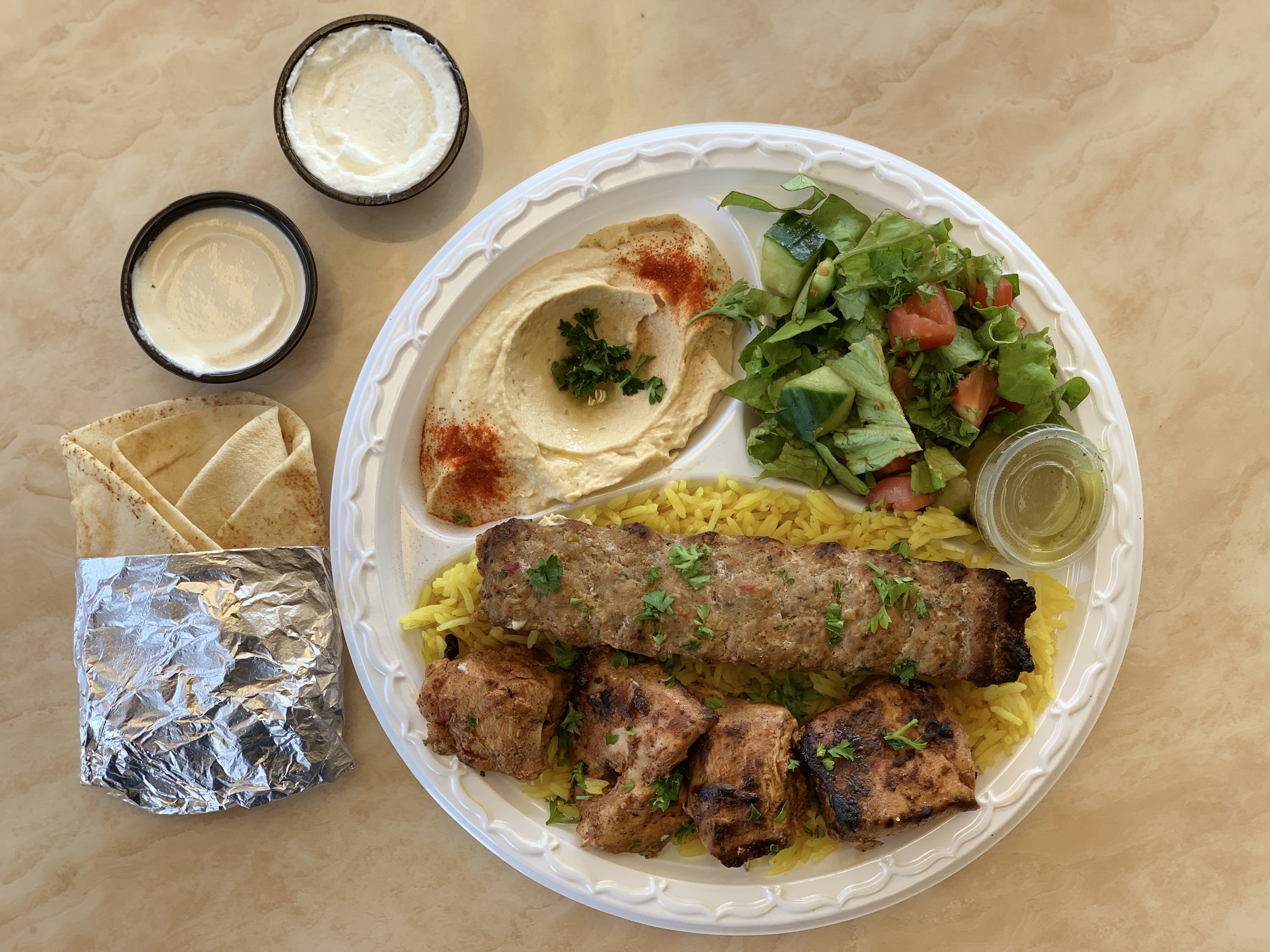 Order Combo Grill Plate food online from Pita Grill store, Fresno on bringmethat.com
