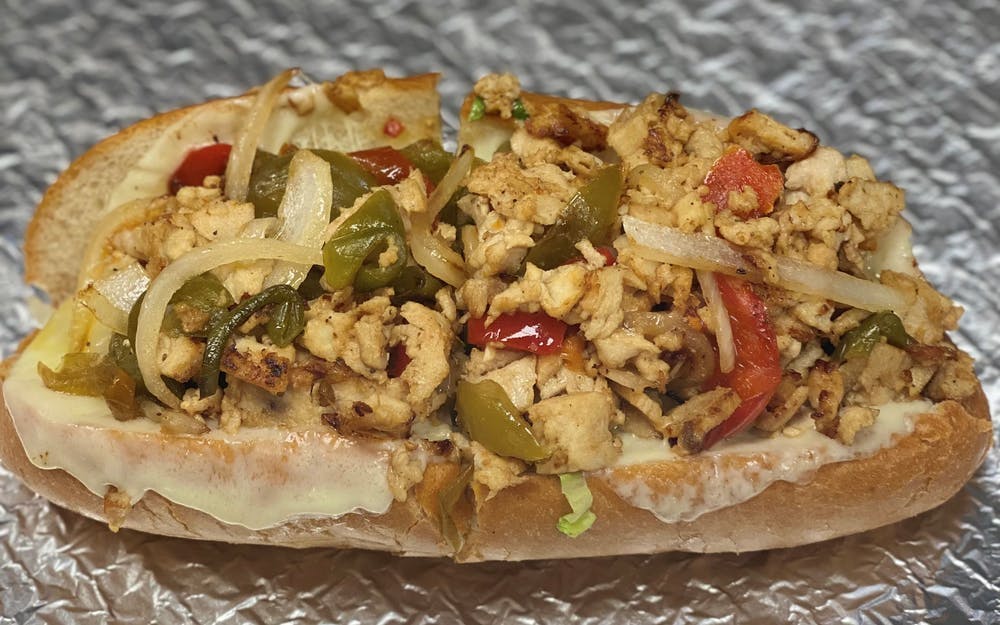 Order Chicken Steak & Cheese Sub - 8" food online from Three Brothers Italian Restaurant store, Bowie on bringmethat.com