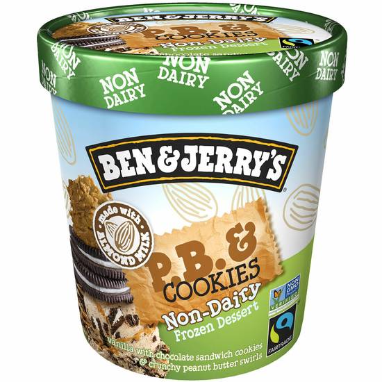 Order Ben & Jerry's Non-Dairy Frozen Dessert - PB & Cookies food online from IV Deli Mart store, Goleta on bringmethat.com