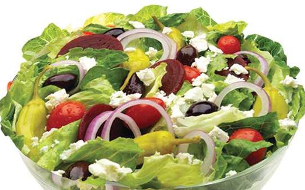Order Greek Salad - Small food online from Happy's Pizza store, Saginaw on bringmethat.com