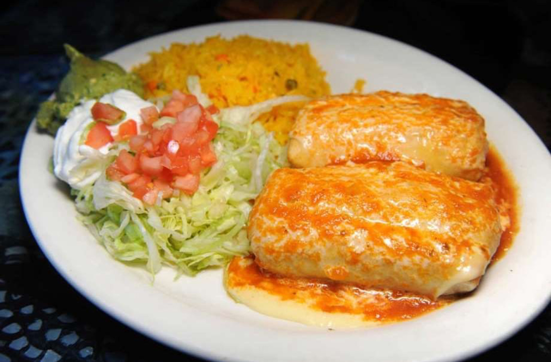 Order Chimichanga with Mexican Rice food online from El Patron Mexican Grill & Cantina store, Albany on bringmethat.com