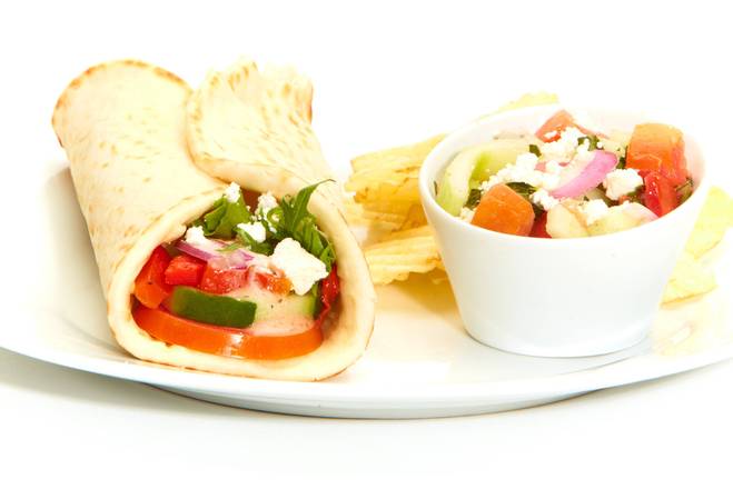 Order Greek Salad Gyro food online from Taziki Mediterranean Café store, Tulsa on bringmethat.com
