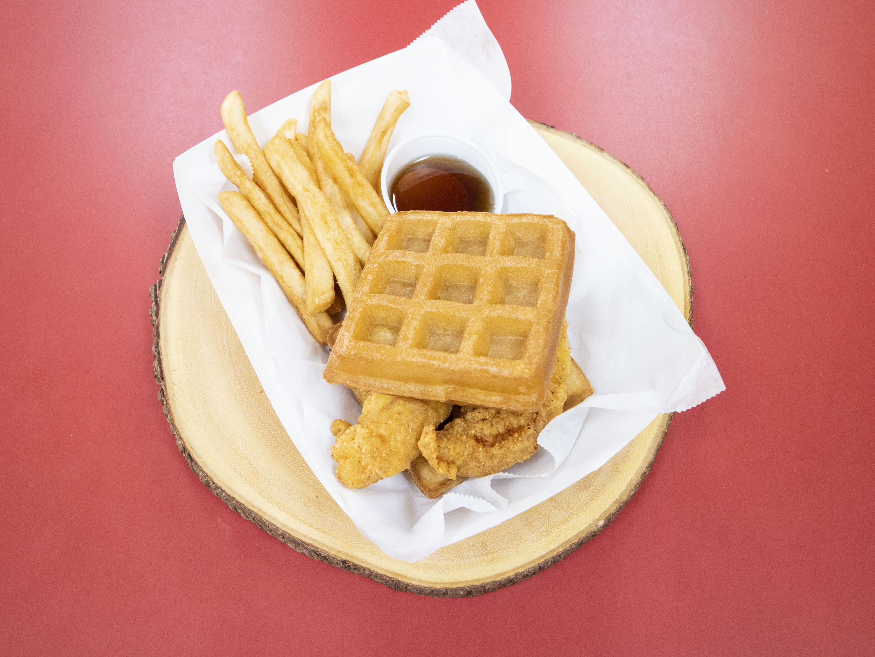 Order Chicken Tender and Waffle food online from Joe Fried Chicken store, Needville on bringmethat.com