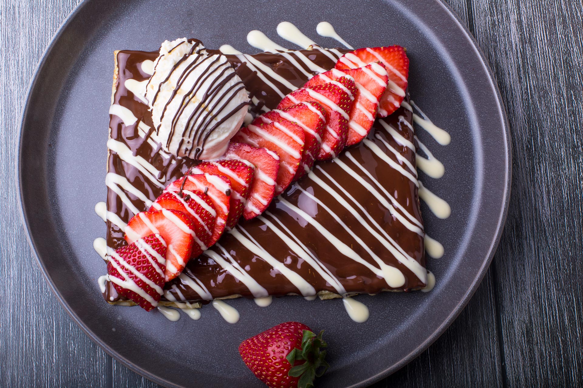 Order Strawberry Crepe food online from Leyra Chocolate store, New York on bringmethat.com
