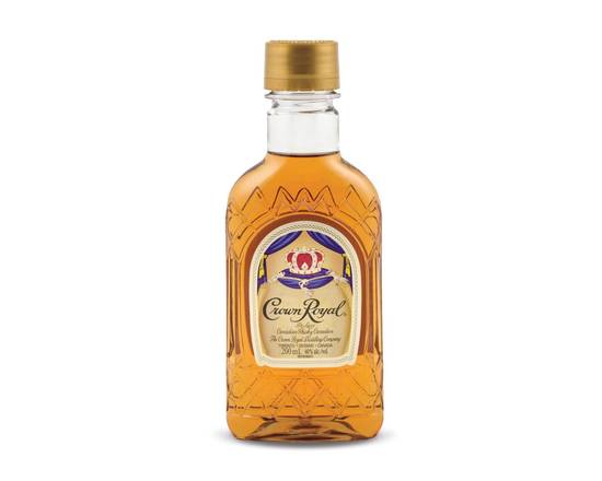 Order Crown Royal whiskey, 200mL bottle (40% ABV) food online from Moby Liquor store, Los Angeles on bringmethat.com