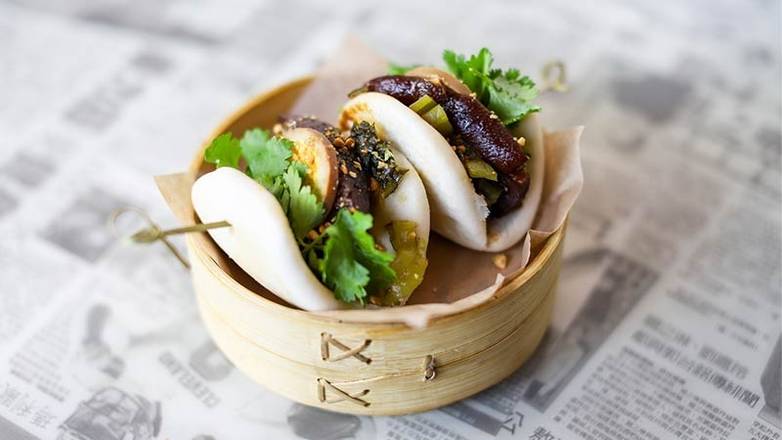 Order Pork Belly Bao food online from Hawkers Asian Street Fare store, Nashville-Davidson on bringmethat.com