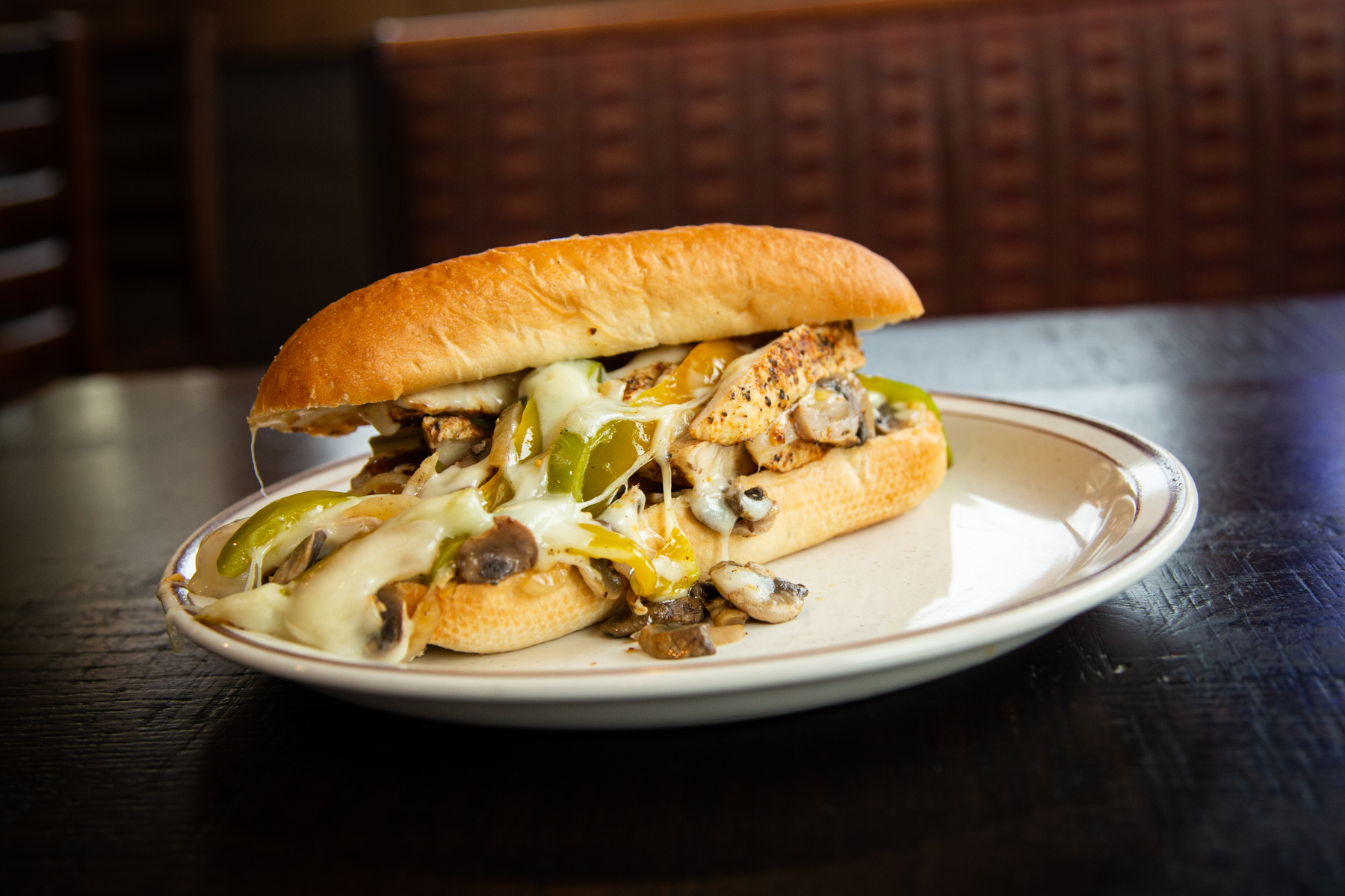 Order Chicken Philly Sandwich food online from Iron Grill Bbq store, Columbus on bringmethat.com