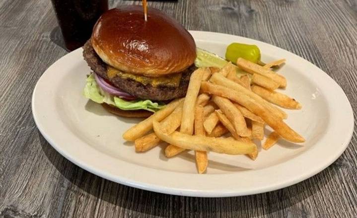 Order Vegan Cheeseburger with fries OO food online from Biscuits Cafe store, Glendale on bringmethat.com