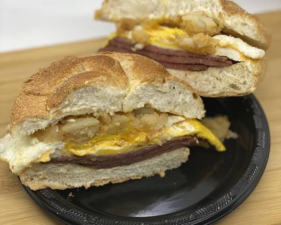 Order Pork Roll Egg And Cheese food online from Charlies Bagel & Deli store, Woodbridge on bringmethat.com
