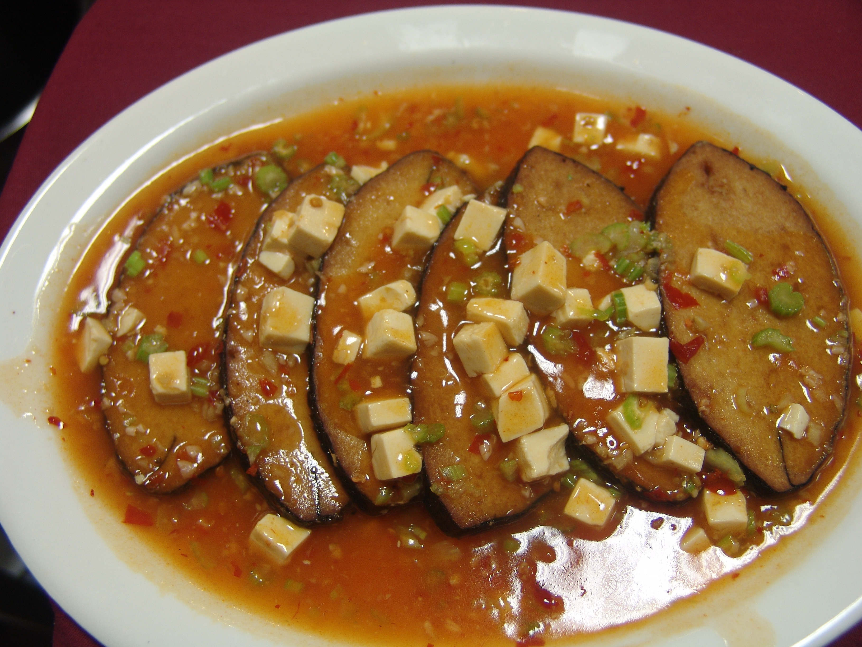 Order Vege Fish, Tofu with Hot Bean Sauce 豆瓣鱈魚 food online from Vege Paradise store, San Gabriel on bringmethat.com