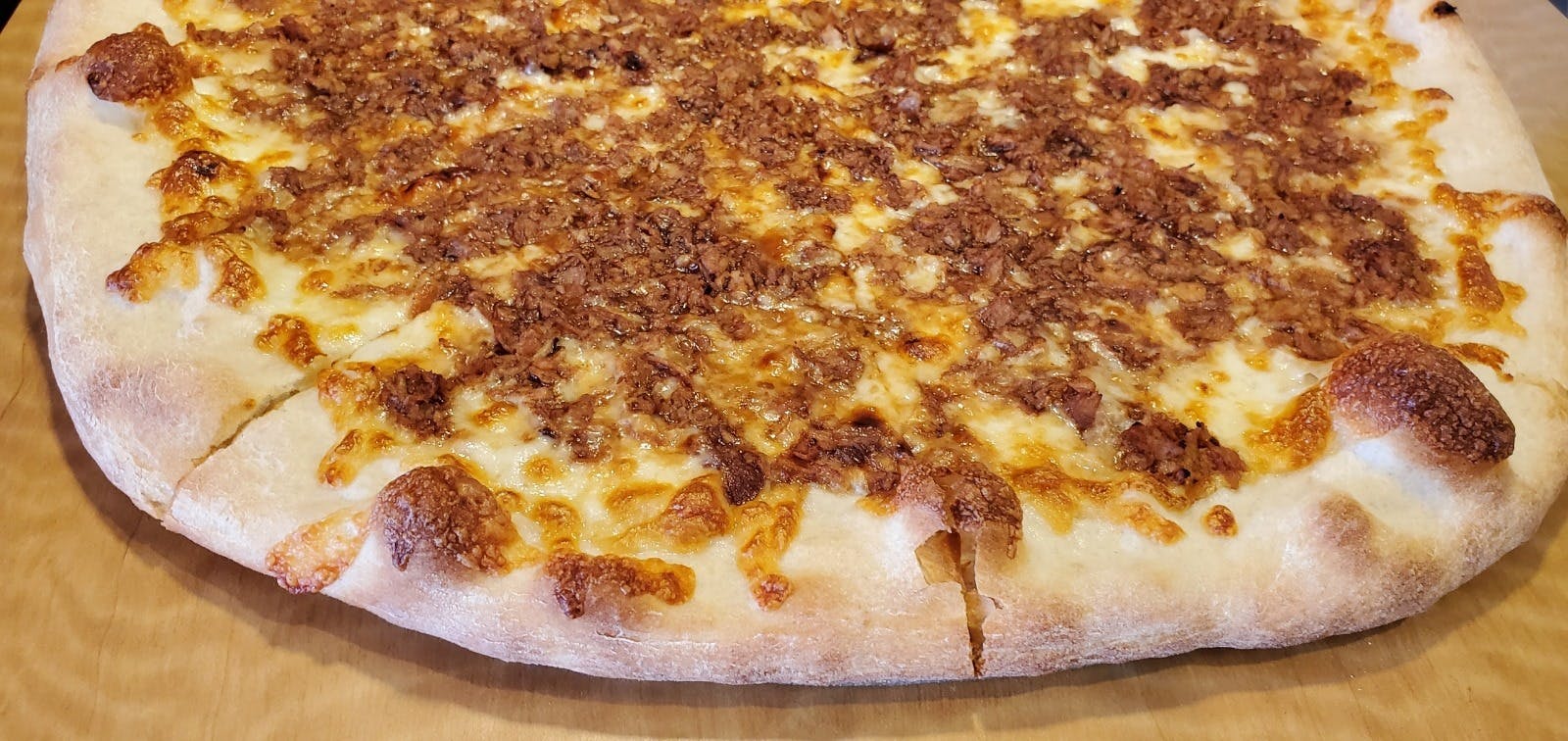 Order Philly Steak Pizza - Small 14'' food online from Mario Cafe & Pizzeria store, East Greenville on bringmethat.com
