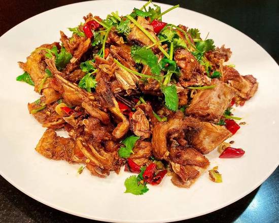 Order Roasted Duck Bone with Spiced Salt(椒盐烤鸭架） food online from Dongpo Restaurant store, Arcadia on bringmethat.com