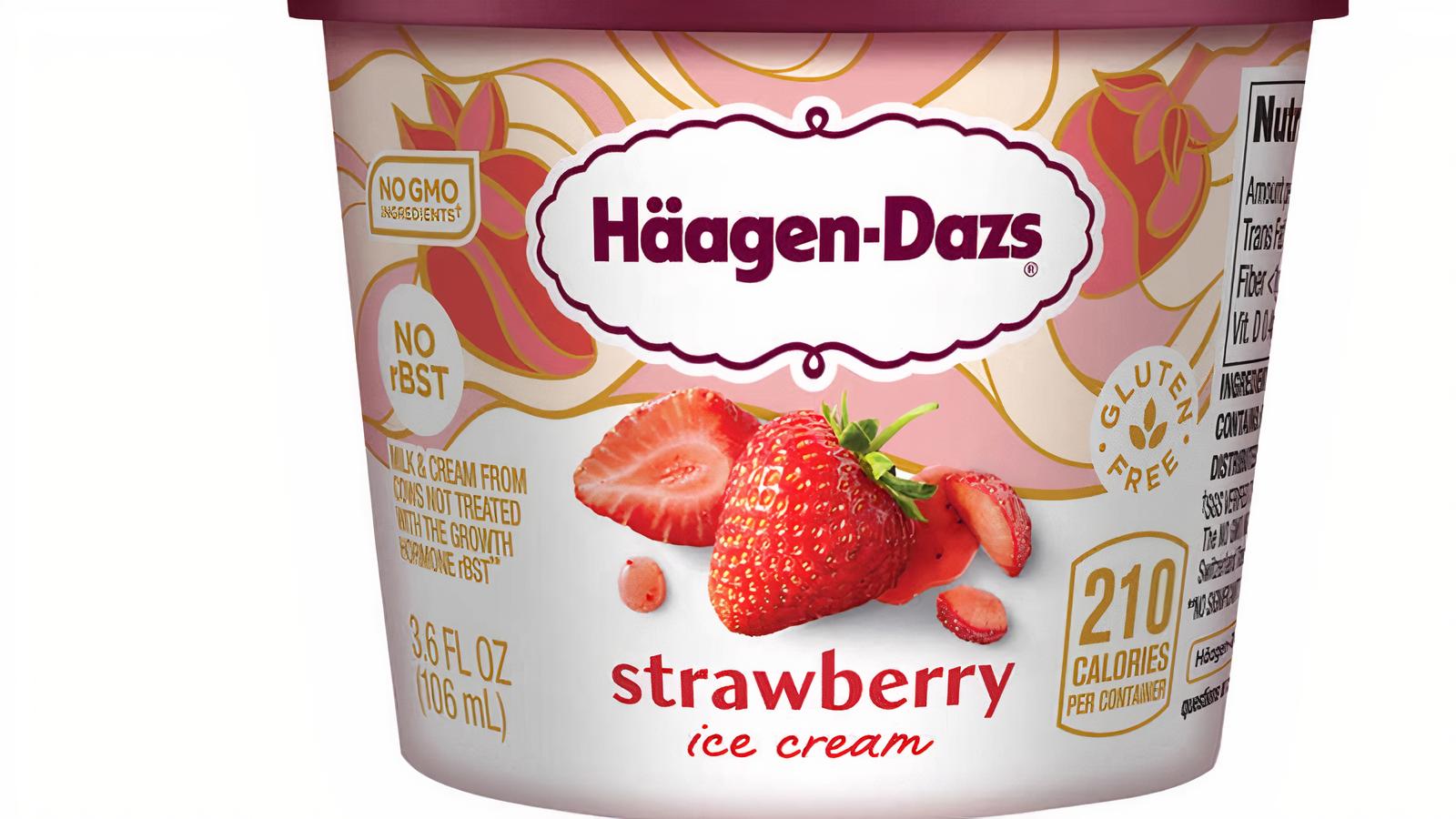 Order Haagen-Dazs Ice Cream Strawberry 3.6 oz food online from Just Wings store, Chino Hills on bringmethat.com