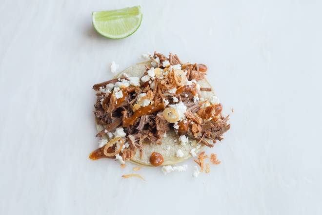Order Beef Barbacoa Taco food online from Aster Hall store, Chicago on bringmethat.com
