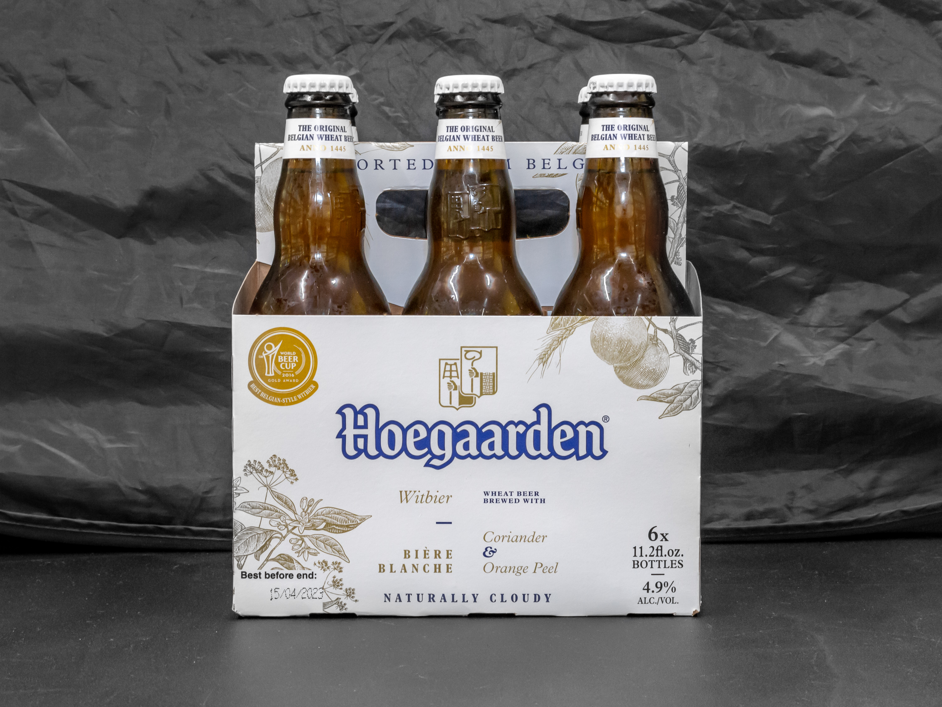 Order Hoegaarden,6pk-11.2oz bottle (4.9%Abv) food online from Gold Crown Liquors store, Chicago on bringmethat.com
