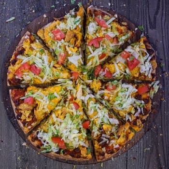 Order Hand Tossed Taco Pizza - Small food online from Fox's Pizza Den store, McKees Rocks on bringmethat.com