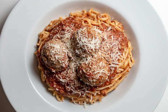 Order Spaghetti with Meatballs Pasta food online from Neal Coffee Shop store, San Mateo on bringmethat.com