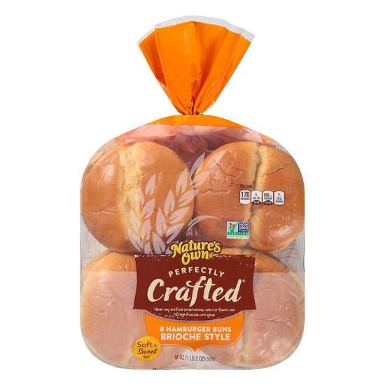 Order Nature's Own · Perfectly Crafted Brioche Style Hamburger Buns (8 buns) food online from United Supermarkets store, Plainview on bringmethat.com