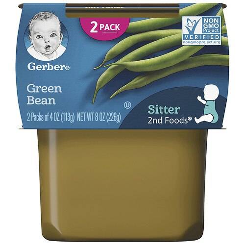 Order Gerber 2nd Foods Baby Food Green Beans - 4.0 oz x 2 pack food online from Walgreens store, New Orleans on bringmethat.com