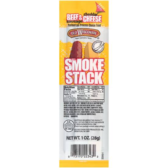 Order Old Wisconsin Smoke Stack Beef Sausage And Cheddar Cheese food online from Exxon Food Mart store, Port Huron on bringmethat.com