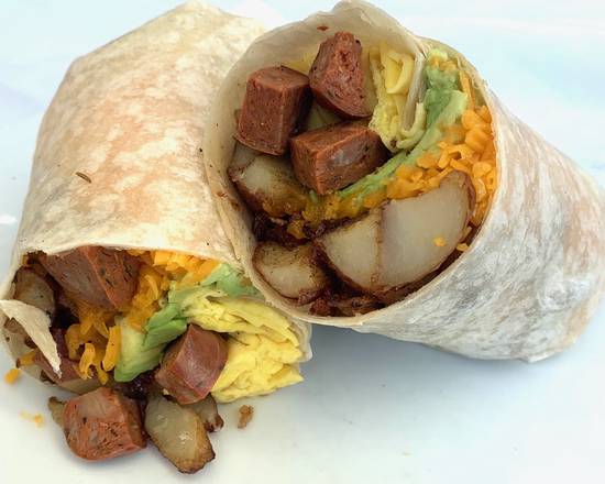 Order Chicken Sausage Breakfast Burrito food online from Crepe Express store, Houston on bringmethat.com
