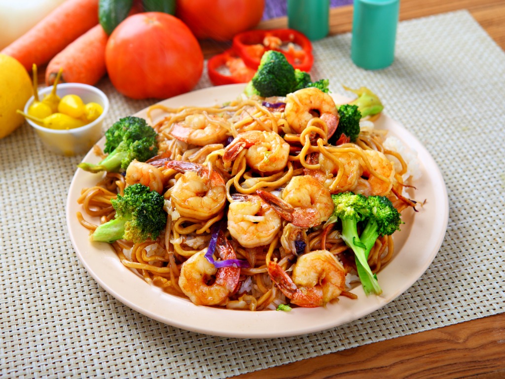 Order Shrimp Lo Mein Combo Platter food online from China Dragon store, Baltimore on bringmethat.com
