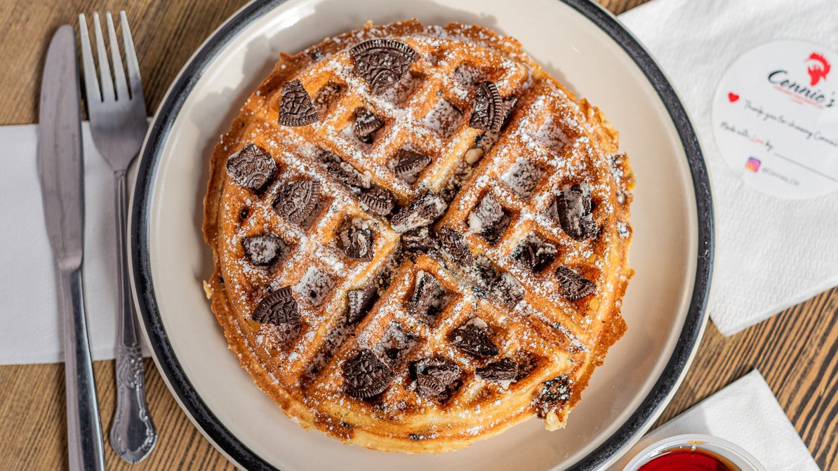 Order Oreo Cookie Waffle food online from Connie Chicken And Waffles store, Wilmington on bringmethat.com