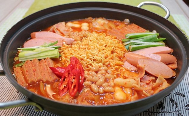Order 부대전골 Sausage Stew with Ramen food online from Duri Pocha store, Ridgefield on bringmethat.com