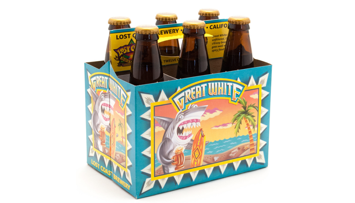 Order Lost Coast Great White Ale 6 Pack 12oz Bottle food online from Spikes Bottle Shop store, Chico on bringmethat.com