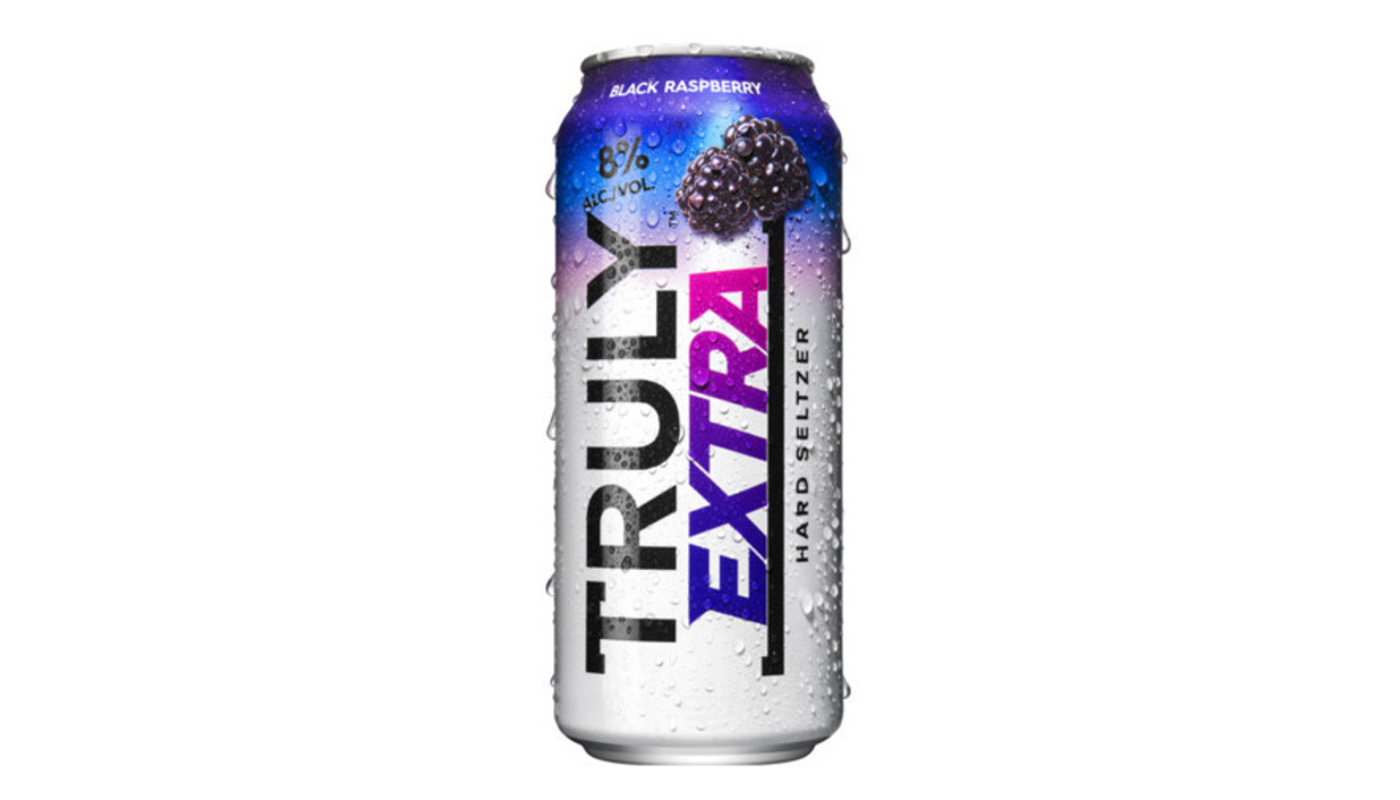 Order TRULY EXTRA Hard Seltzer Black Raspberry 8% ABV, Spiked & Sparkling Water 16oz Can food online from Newbury Wine & Spirits store, Newbury Park on bringmethat.com