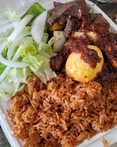 Order Jollof Rice with Beef food online from Ghana Jollof store, Fredericksburg on bringmethat.com