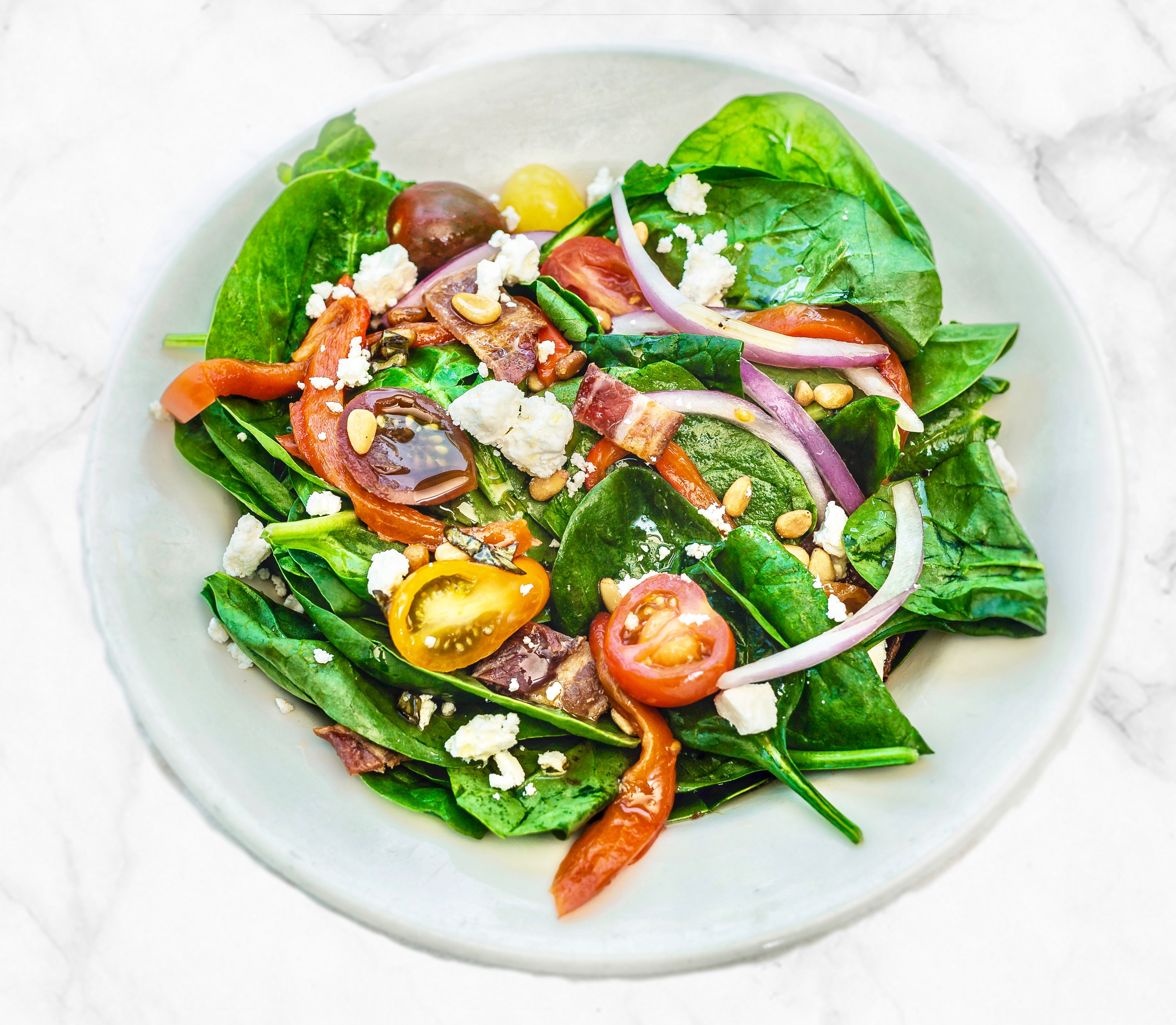 Order TUSCAN SPINACH SALAD food online from Wings & Things By Amici store, Danville on bringmethat.com