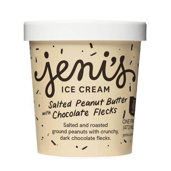 Order Salted Peanut Butter with Chocolate Flecks Pint food online from Jeni's Ice Cream Bethesda store, Bethesda on bringmethat.com
