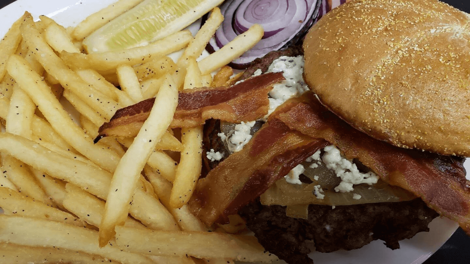 Order Bacon Bleu Burger food online from Anchor Bar store, Williamsville on bringmethat.com