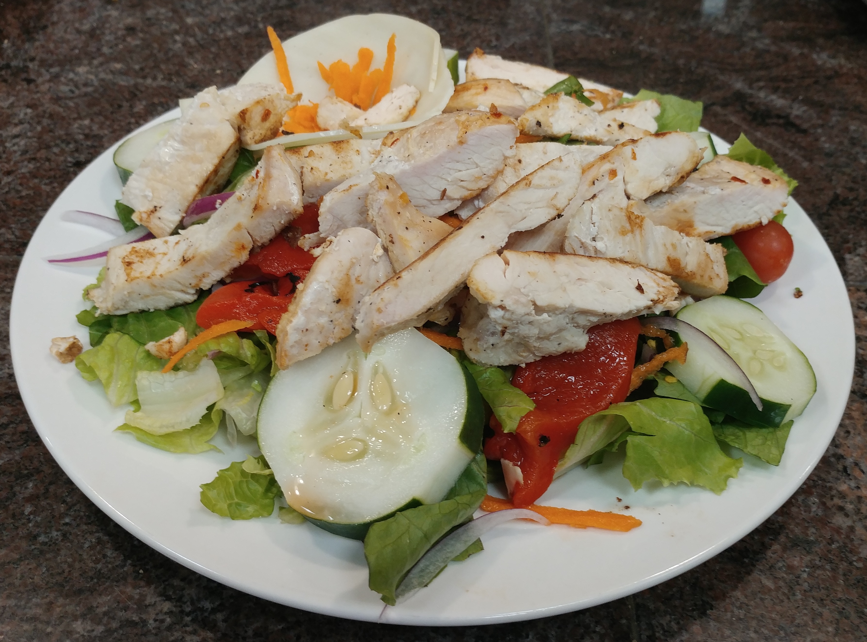 Order Grilled Chicken Strip Salad food online from Venezia Pizza store, Morrisville on bringmethat.com