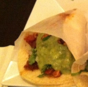 Order 88. Tinga Taco food online from Tacos Y Jugos Genesis store, Elmhurst on bringmethat.com