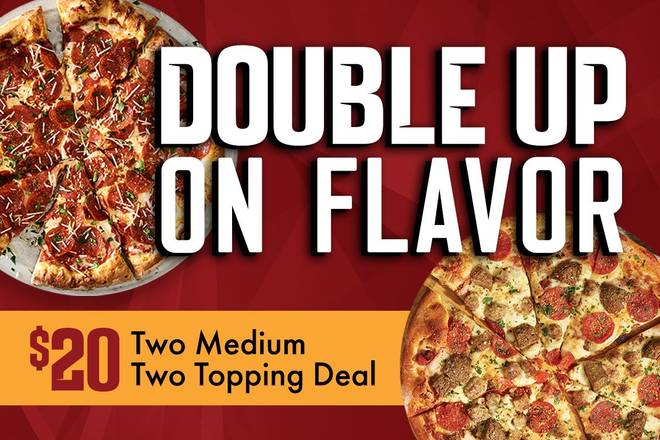 Order 2 MEDIUM 2-TOPPING PIZZAS food online from Old Chicago store, Greeley on bringmethat.com
