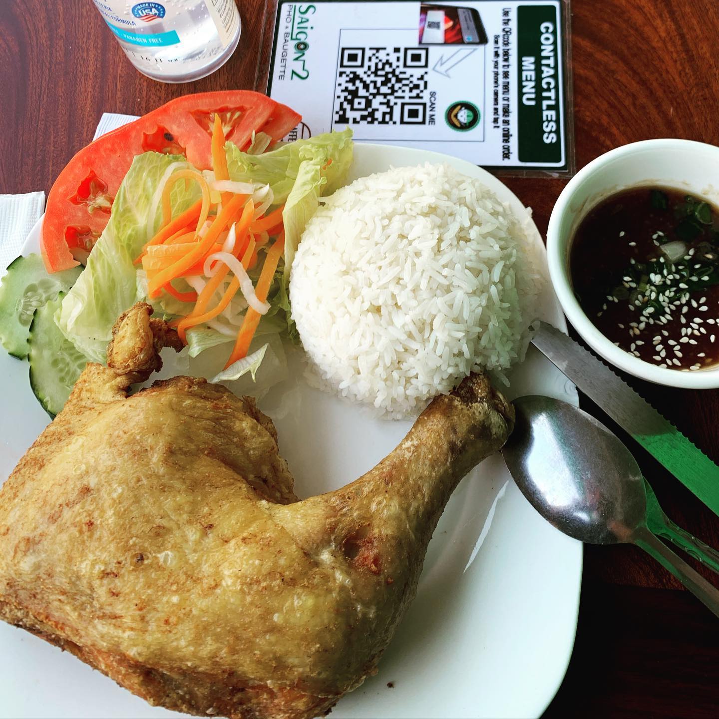 Order 67. Fried Chicken Plate food online from Saigon 2 store, San Leandro on bringmethat.com