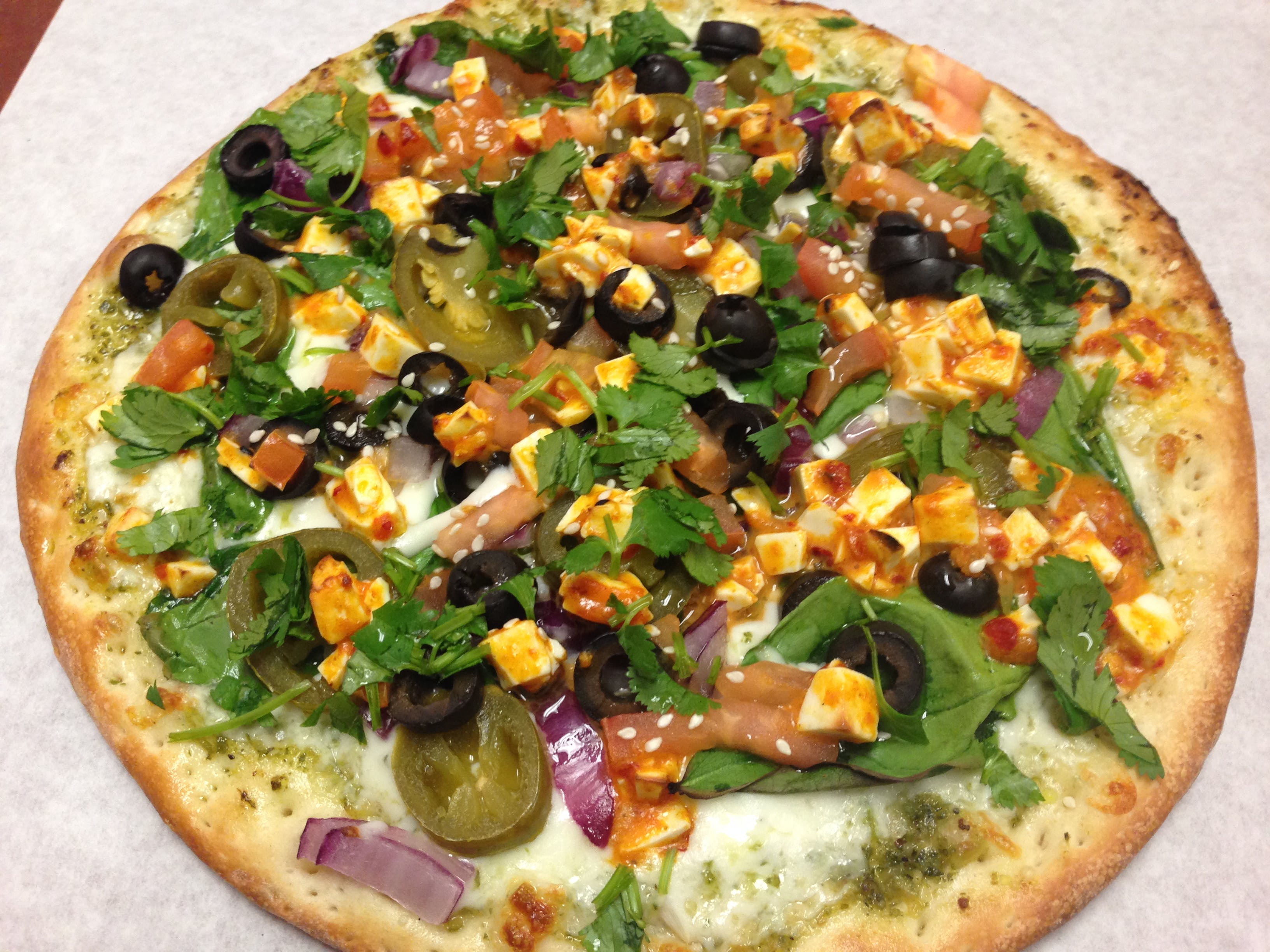 Order Pesto Paneer Pizza - Small food online from I pizza store, Newark on bringmethat.com