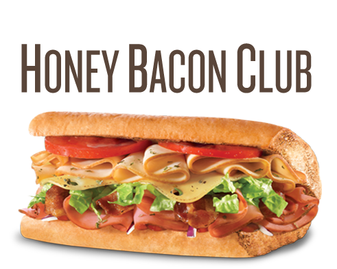 Order Honey Bacon Club Sub food online from Quiznos store, Raleigh on bringmethat.com