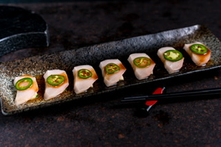 Order Yellowtail Jalapeno Appetizer food online from Kinha Sushi store, Garden City on bringmethat.com