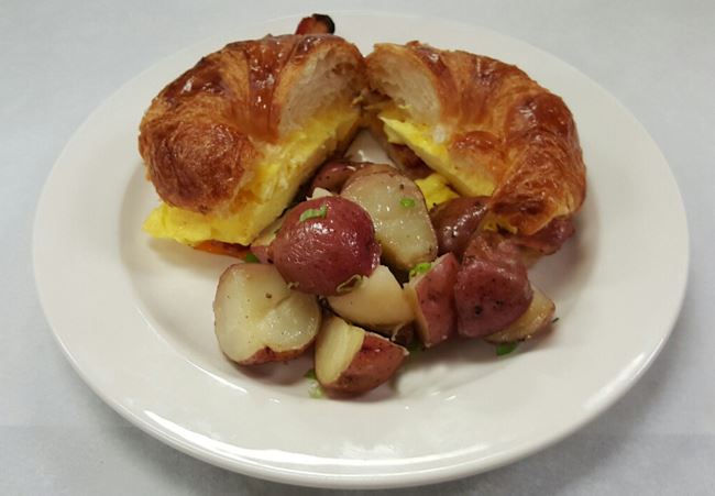 Order Croissant Breakfast Sandwich food online from Champagne Bakery store, San Diego on bringmethat.com