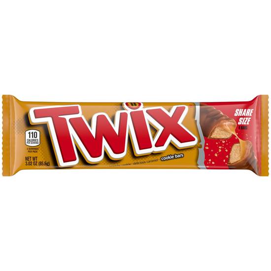 Order TWIX Caramel Chocolate Cookie Candy Bar, Share Size, 3.02 oz food online from Cvs store, MONTEZUMA on bringmethat.com