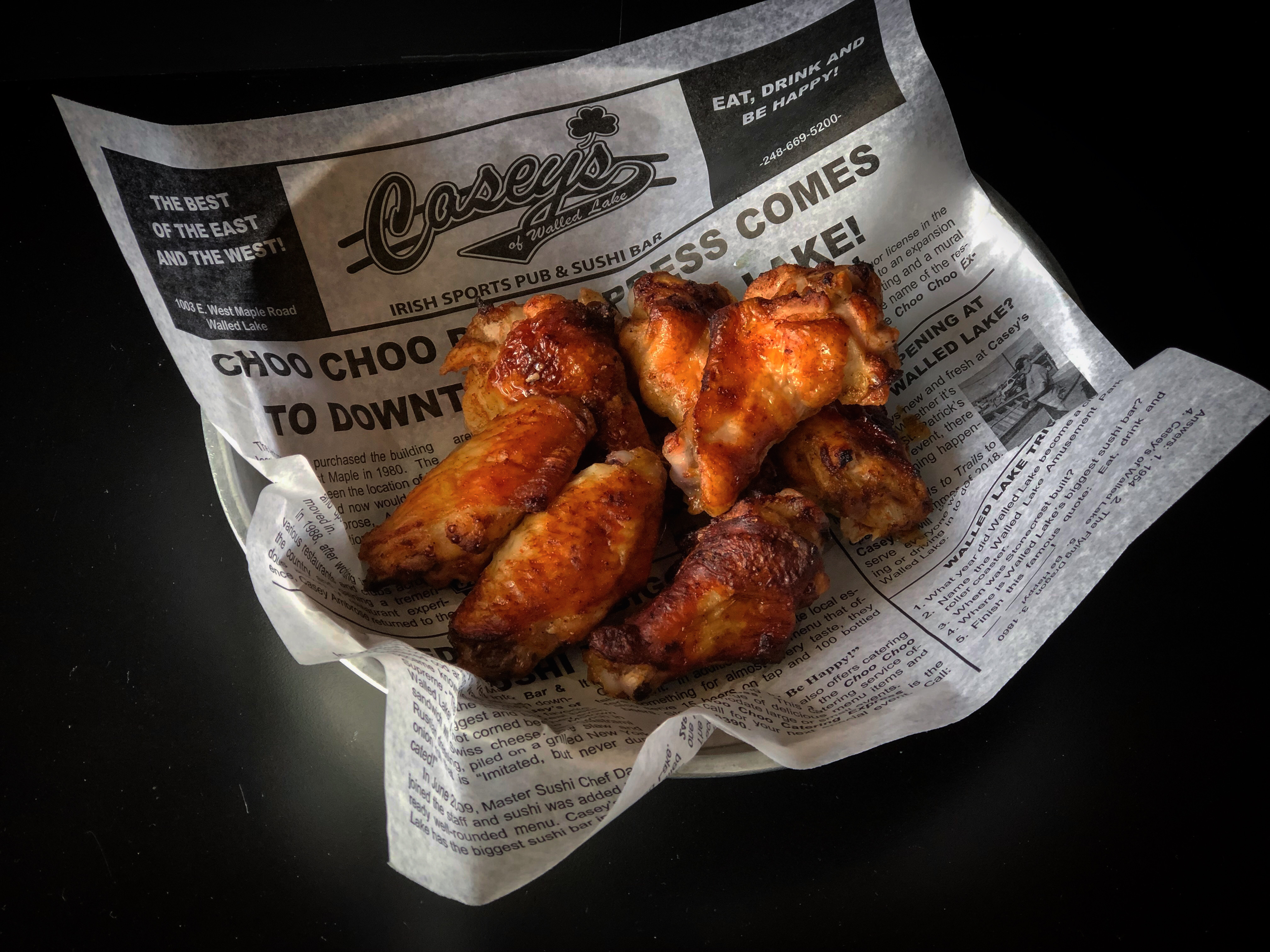 Order Wings food online from Casey Of Walled Lake store, Walled Lake on bringmethat.com
