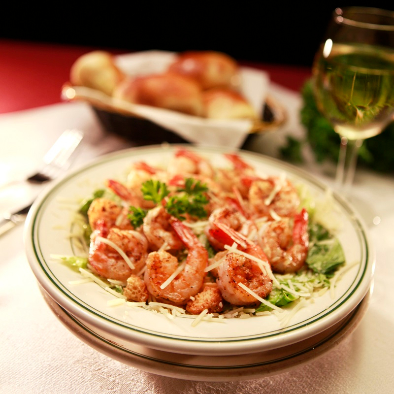 Order Shrimp Caesar Salad food online from Poorboy's Riverside Inn store, Broussard on bringmethat.com