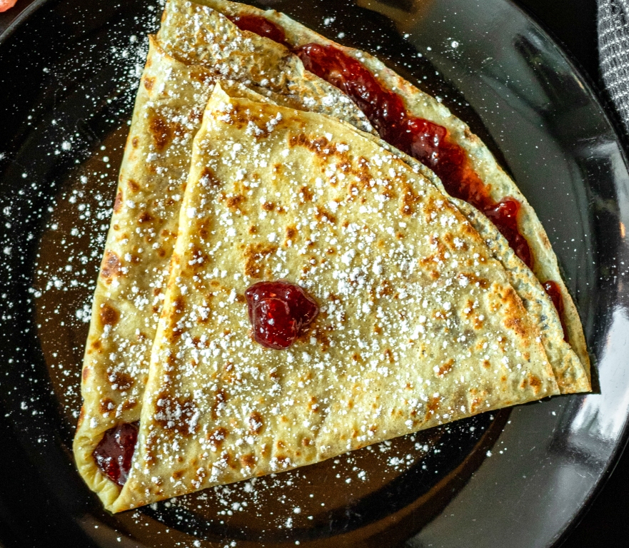 Order Raspberry Compote Crepe food online from Lamia Crepes store, Virginia Beach on bringmethat.com