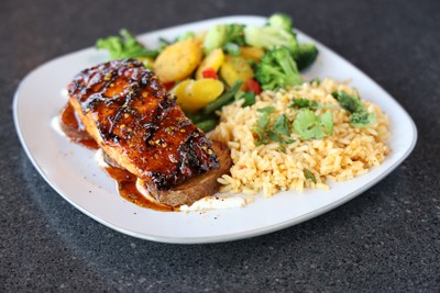 Order Mango Chile Salmon food online from Tumbleweed Tex Mex Grill store, New Albany on bringmethat.com