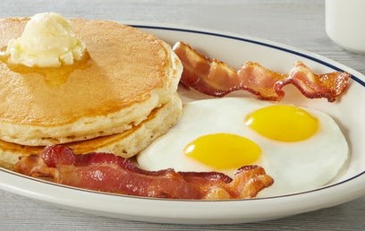 Order Two Buttermilk Pancakes Combo food online from Janik's Cafe store, Chicago on bringmethat.com