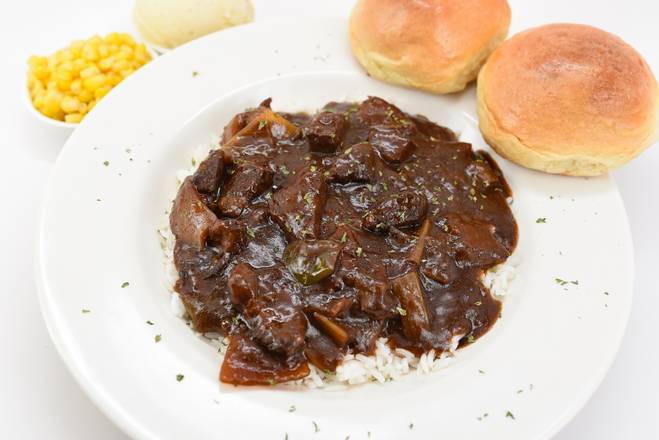 Order Beef Tips w/ Rice food online from Franks Grill store, Houston on bringmethat.com